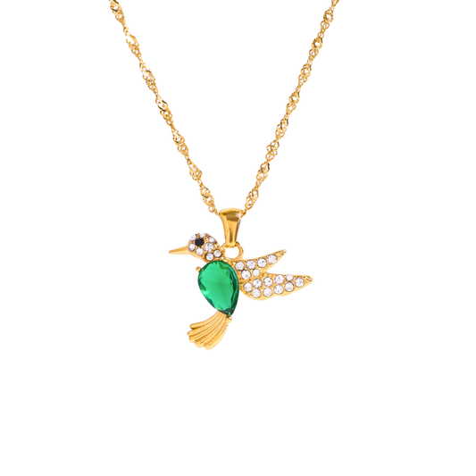 Green Hummingbird Necklace