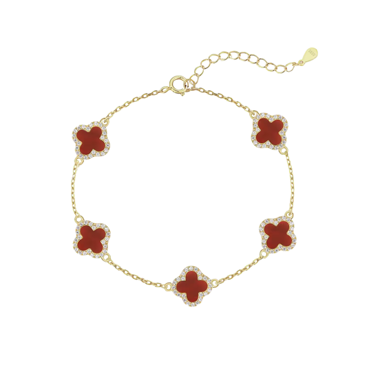 Clover Red Golden Bracelet