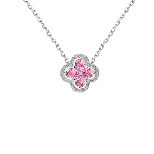 Luxury Pink Clover Necklace