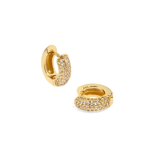 Chunky Micro Pave Round Hoops
