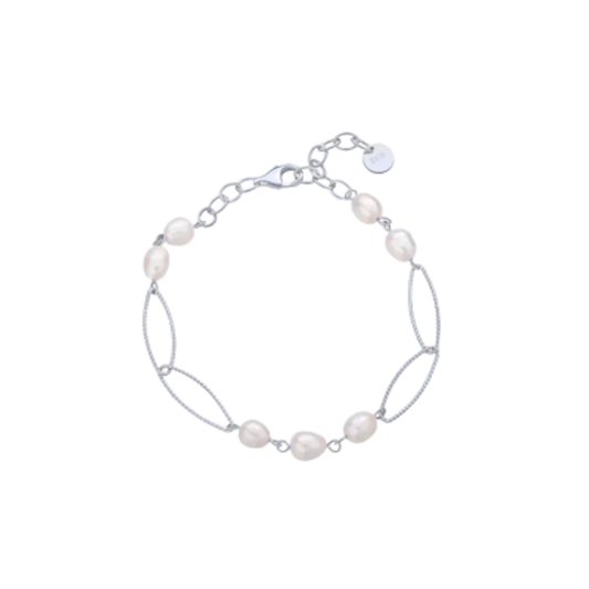 Pearl Silver Chain Bracelet