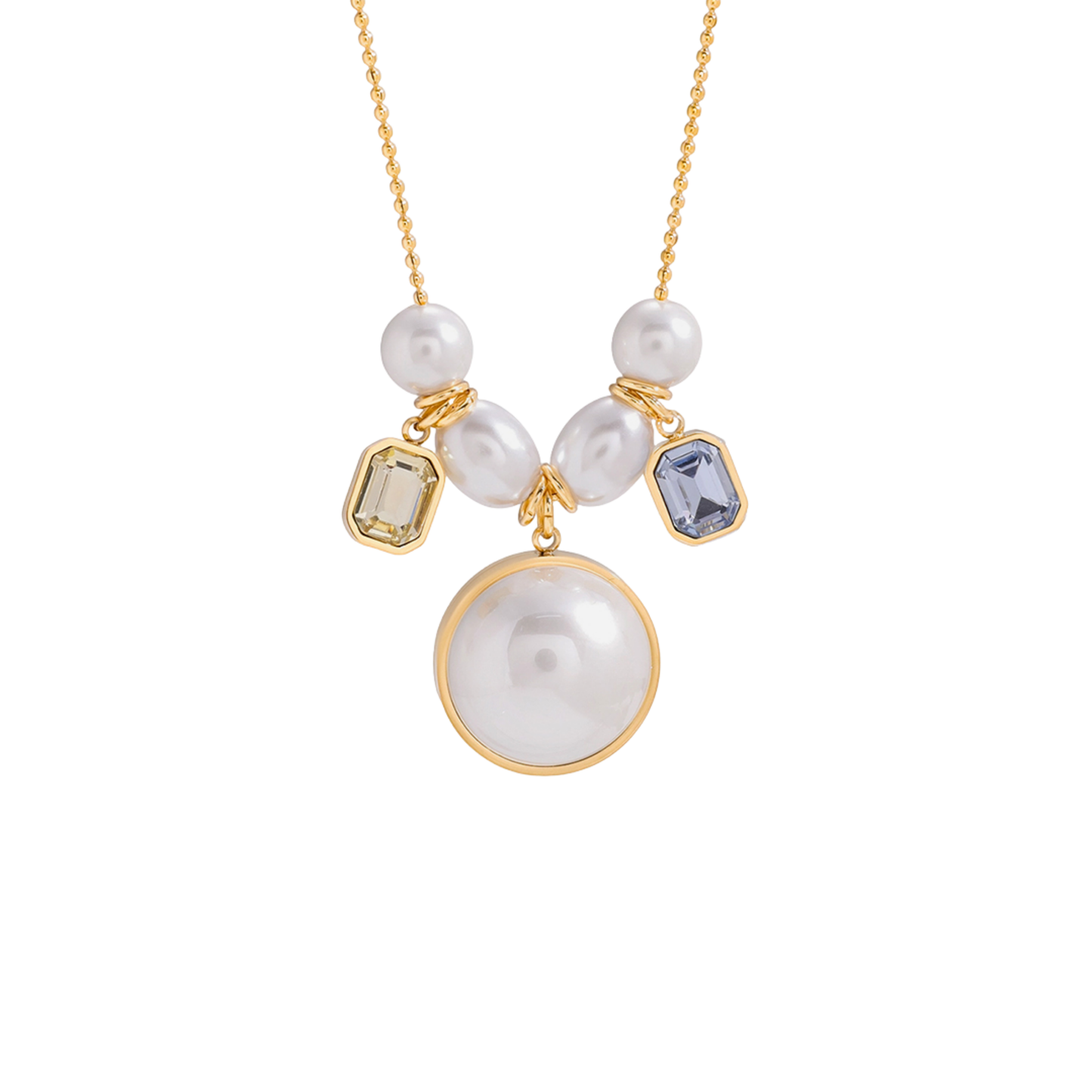 Golden Charm Pearl Necklace