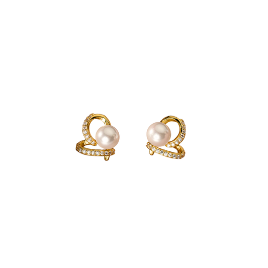 Pearl Glimmer Golden Studs