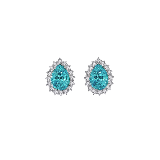 Argent Orbs Blue Earrings
