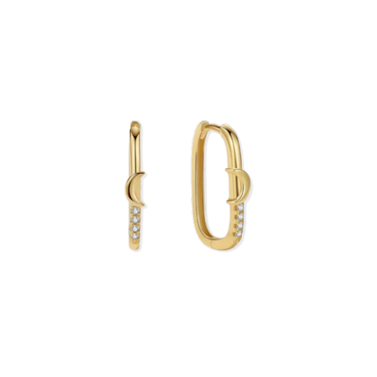 Moon Sparkle Golden Hoops