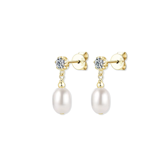 Golden Pearl Grace Earrings