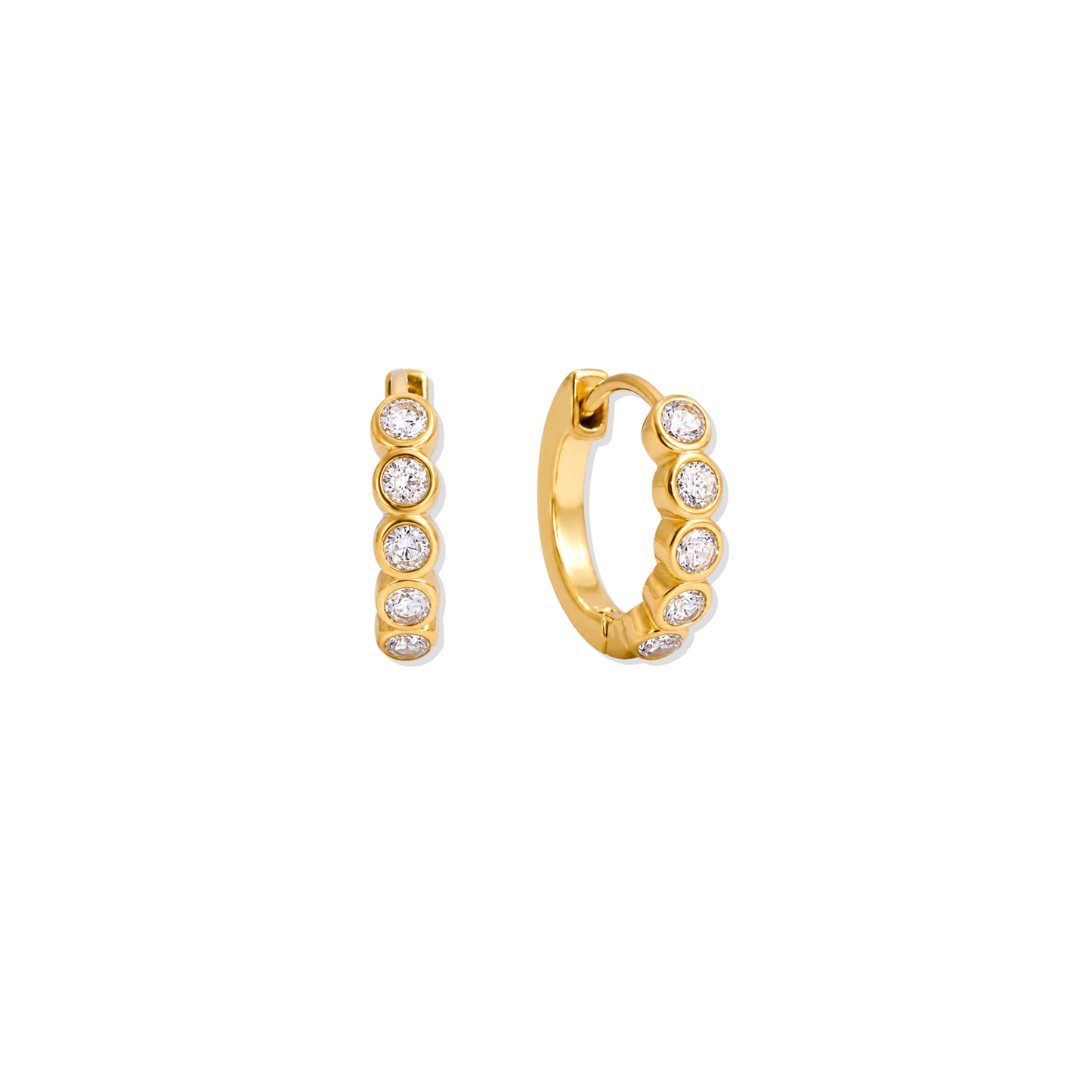 Bezel Golden Hoops