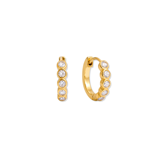 Bezel Golden Hoops