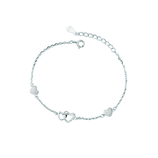 Dainty Heart Silver Bracelet