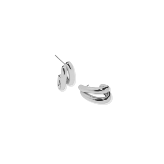 The Solene - Chunky Silver Hoops Earrings