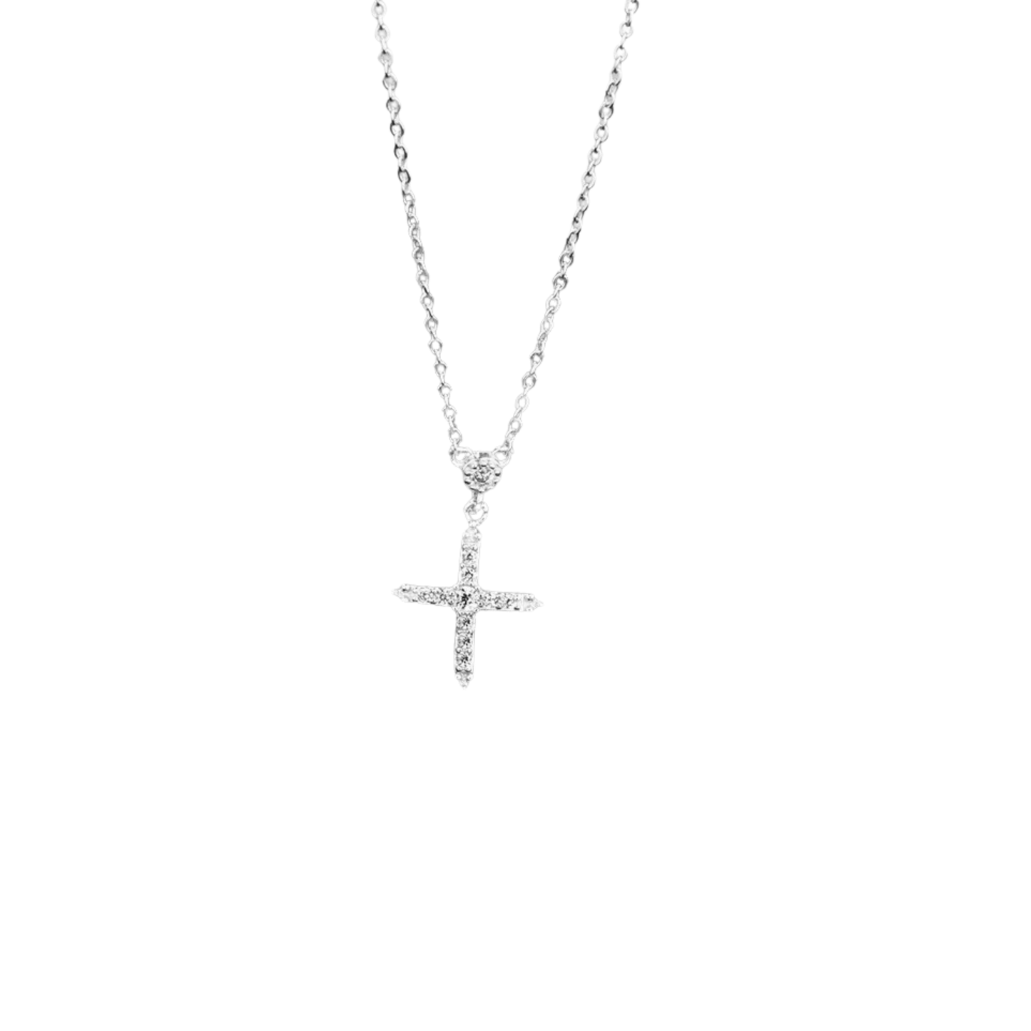 Cross And Zirc Simple Necklace