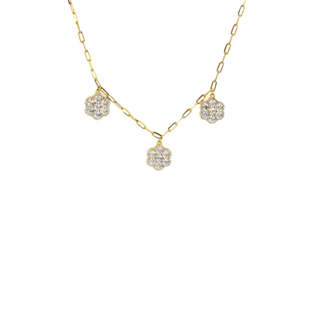 Triple Flower Figaro Necklace