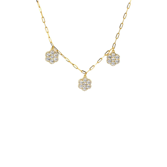 Triple Flower Figaro Necklace