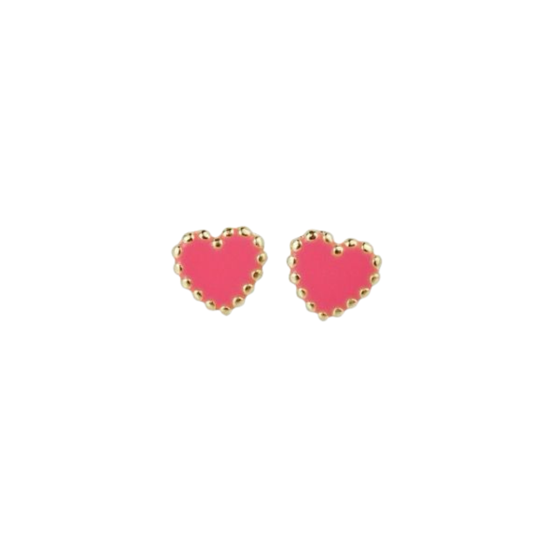 CORAZON ROSA ESMALTADO 10K
