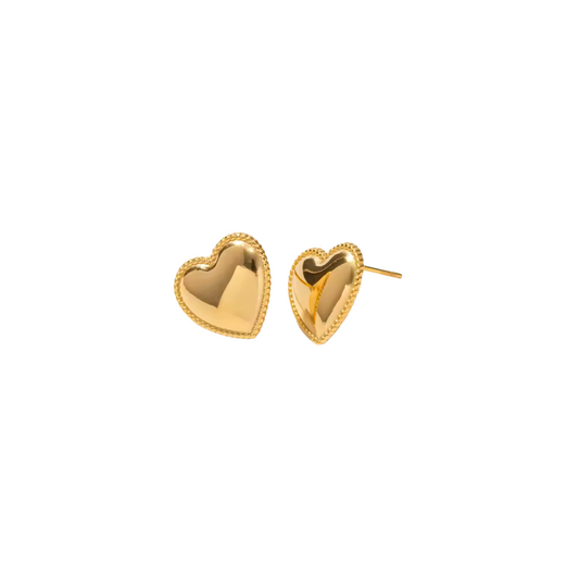 Golden heart earrings