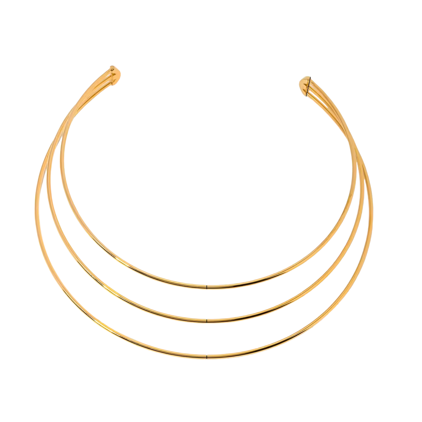 Triple Dainty Open Golden Necklace