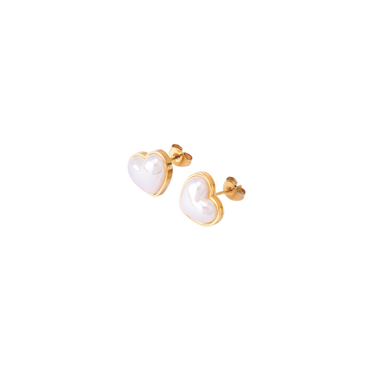 Iridescent Golden Heart Earrings