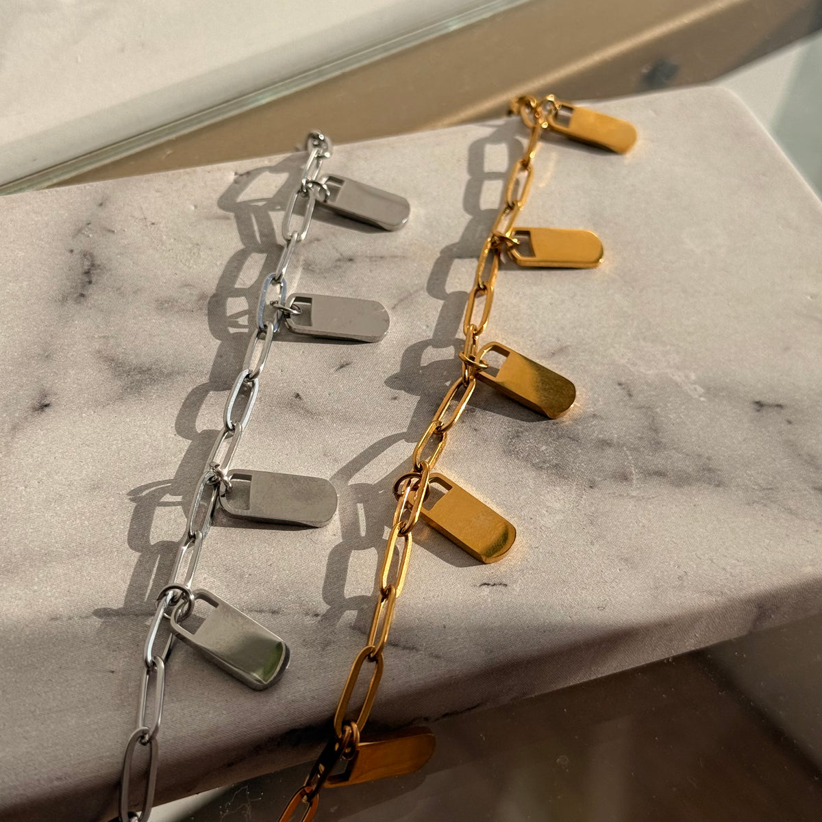 Links Multi Charm Silver Engravable Bracelet