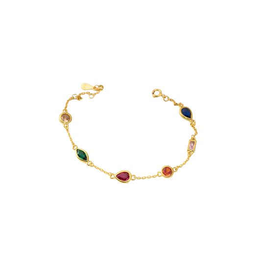 Colorful Drops Golden Bracelet