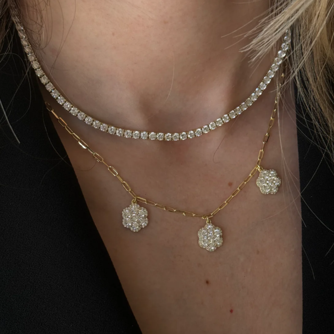 Triple Flower Figaro Necklace