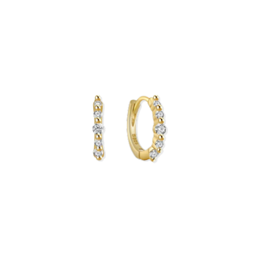 Spark Zirconia Gold Hoops