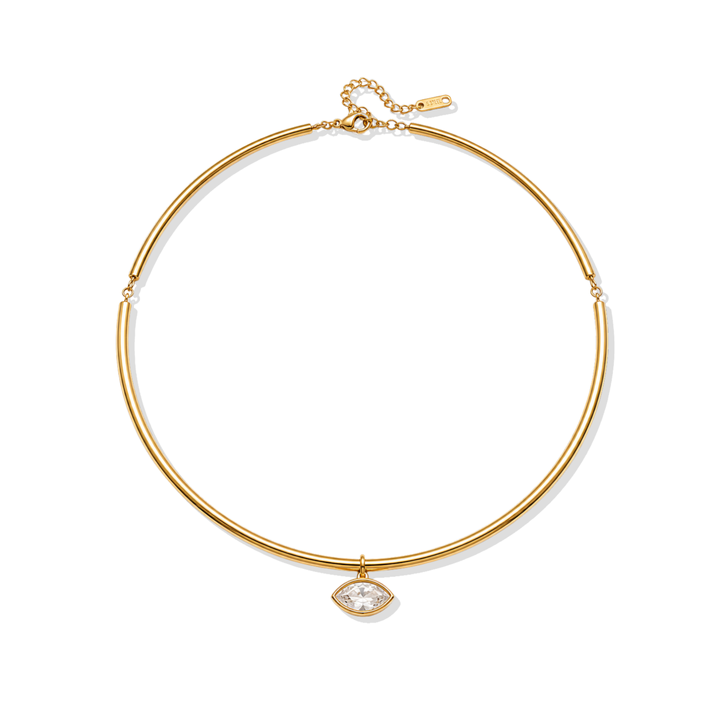 Eye Drop Rigid Golden Necklace