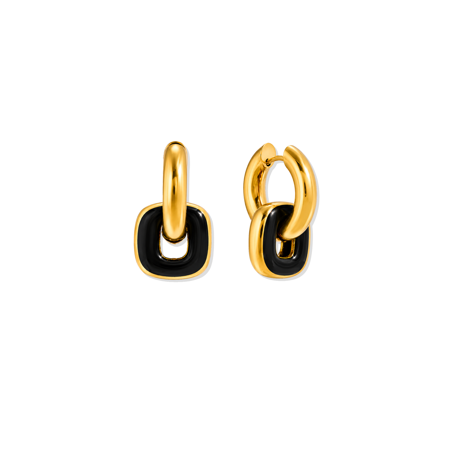 Golden Black Hoops