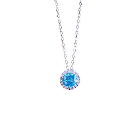 Sky Blue Silver Necklace