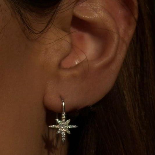 Shiny star drop earrings