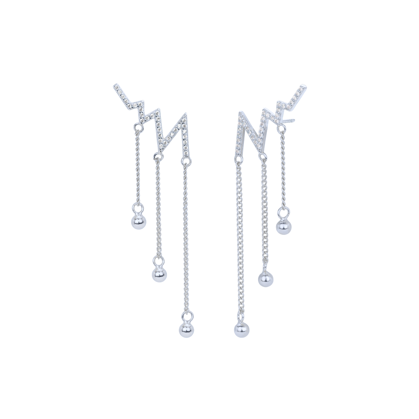 Large Glimmer Silver Earrings