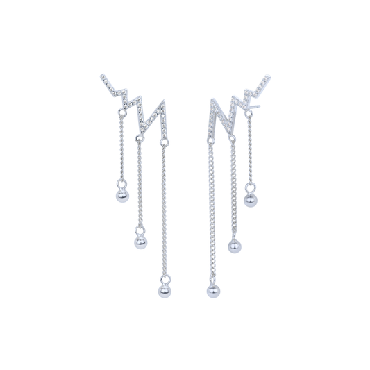 Large Glimmer Silver Earrings