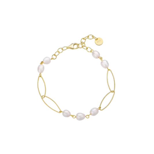 Pearl Golden Chain Golden Bracelet