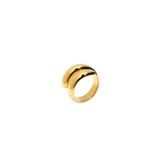 Aura Spiral Gold Ring | Open Wrap Statement Band