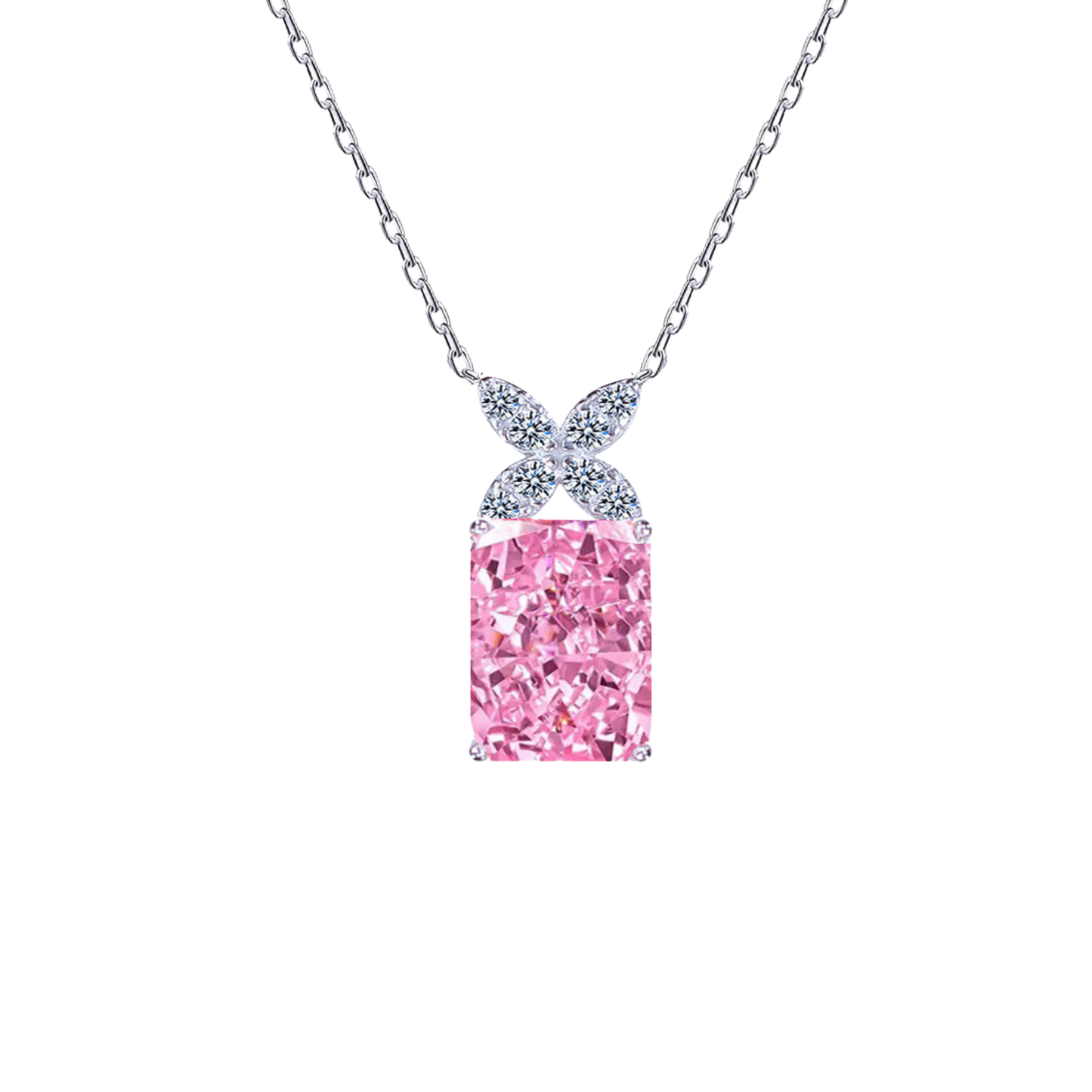 Pink Reflection Silver Necklace