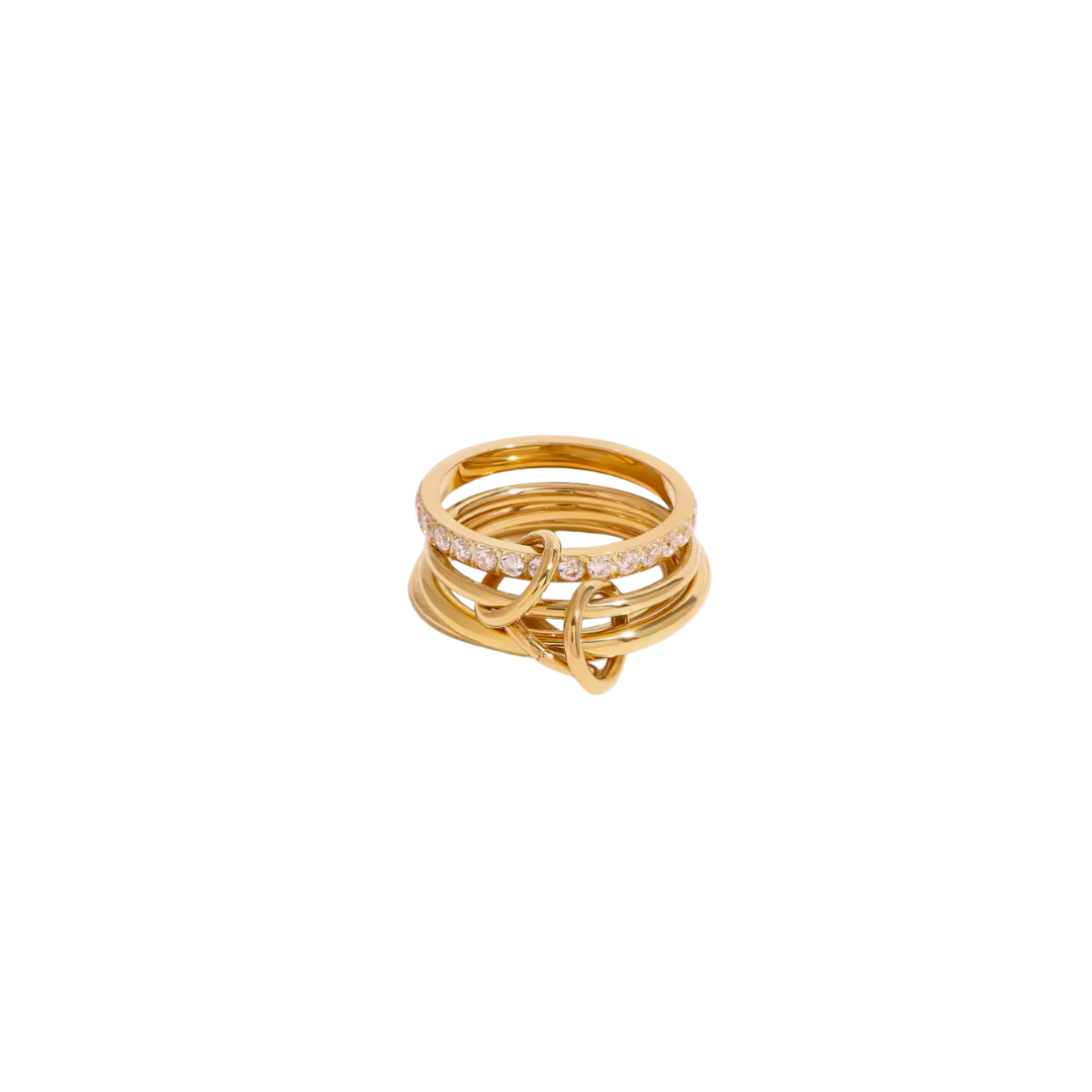 Golden spark stack ring
