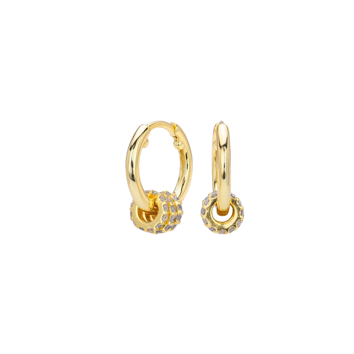 Triple Spark Golden Hoops