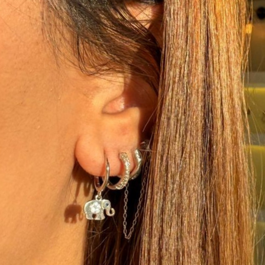 Silver elephant huggies