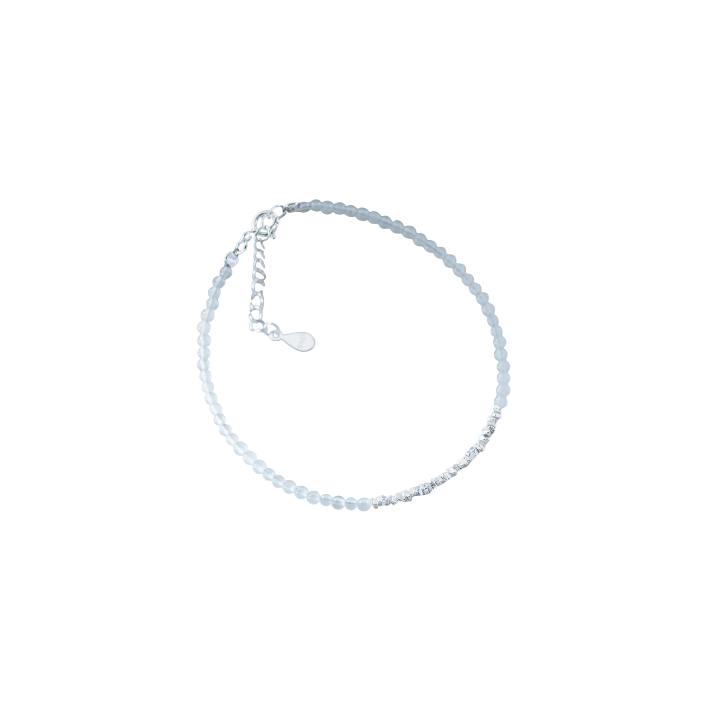 Clear Beads Silver Bracelet