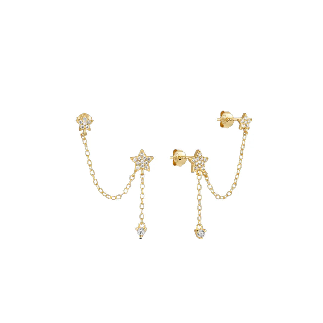 Star Chain Double Studs