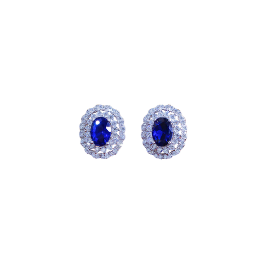 Blue Lady Silver Earring