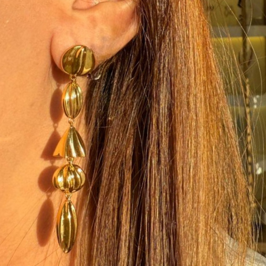 Geometric golden earrings
