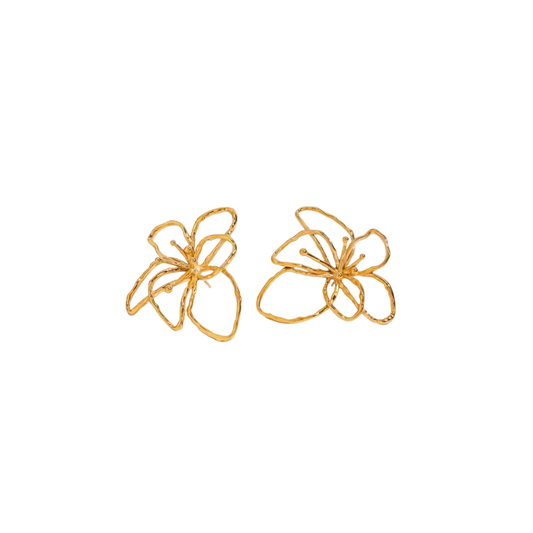 Lotus flower outline earrings