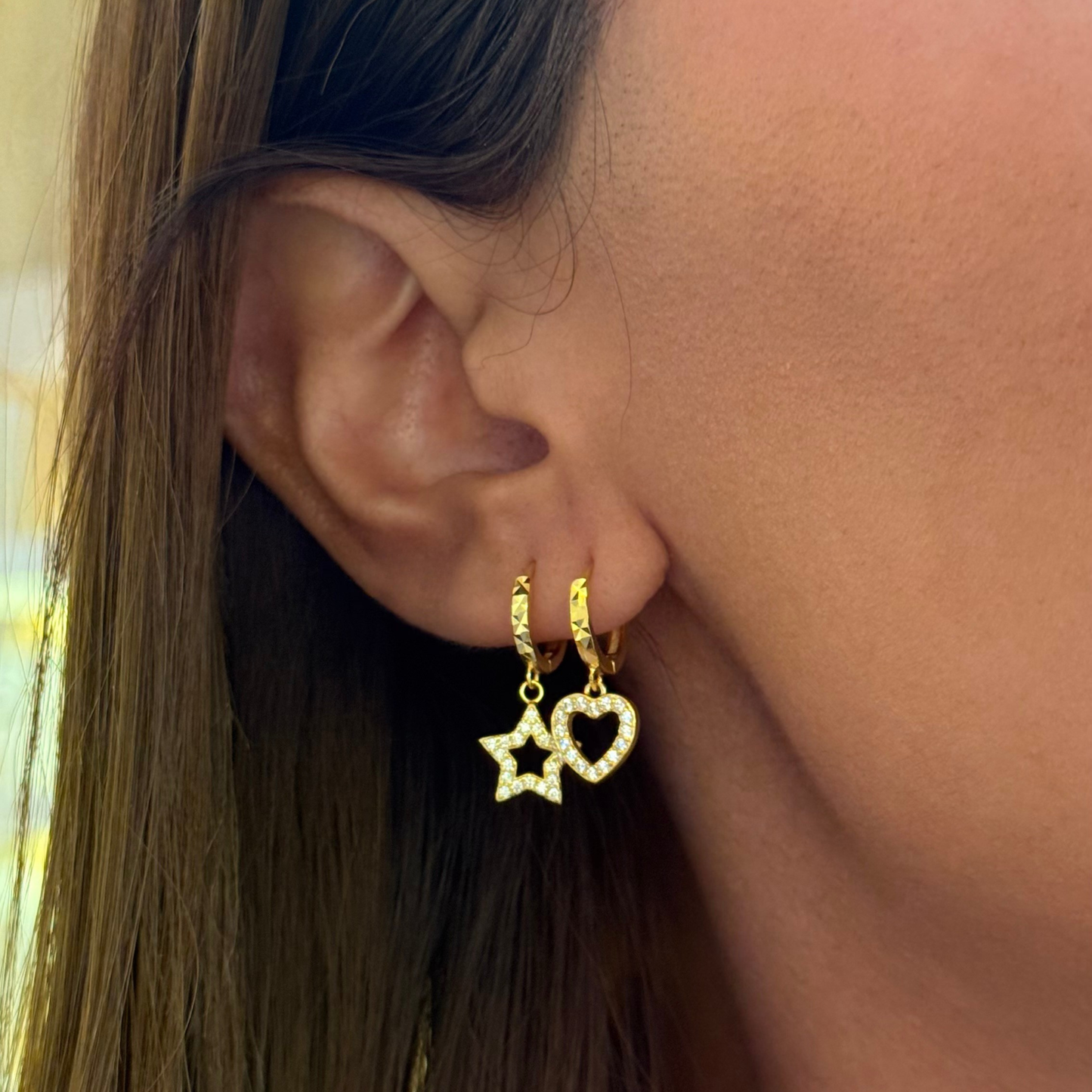 Spark Star Golden Hoops