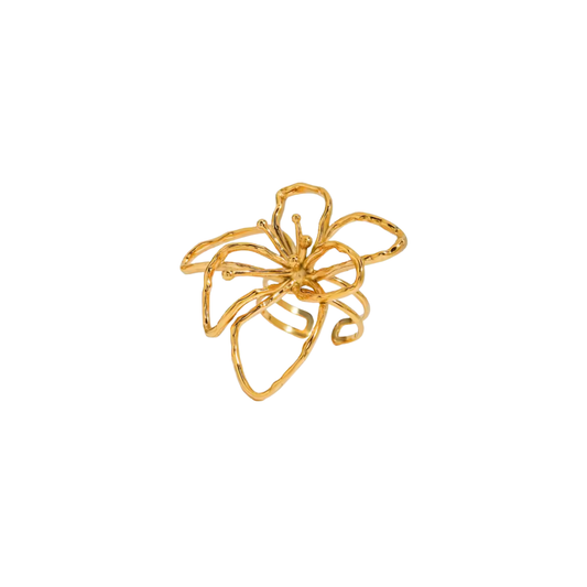 Lotus flower outline ring