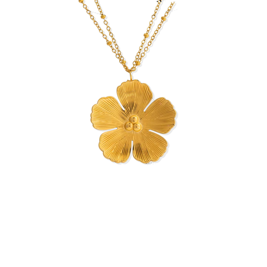 Chunky Flower Golden Necklace