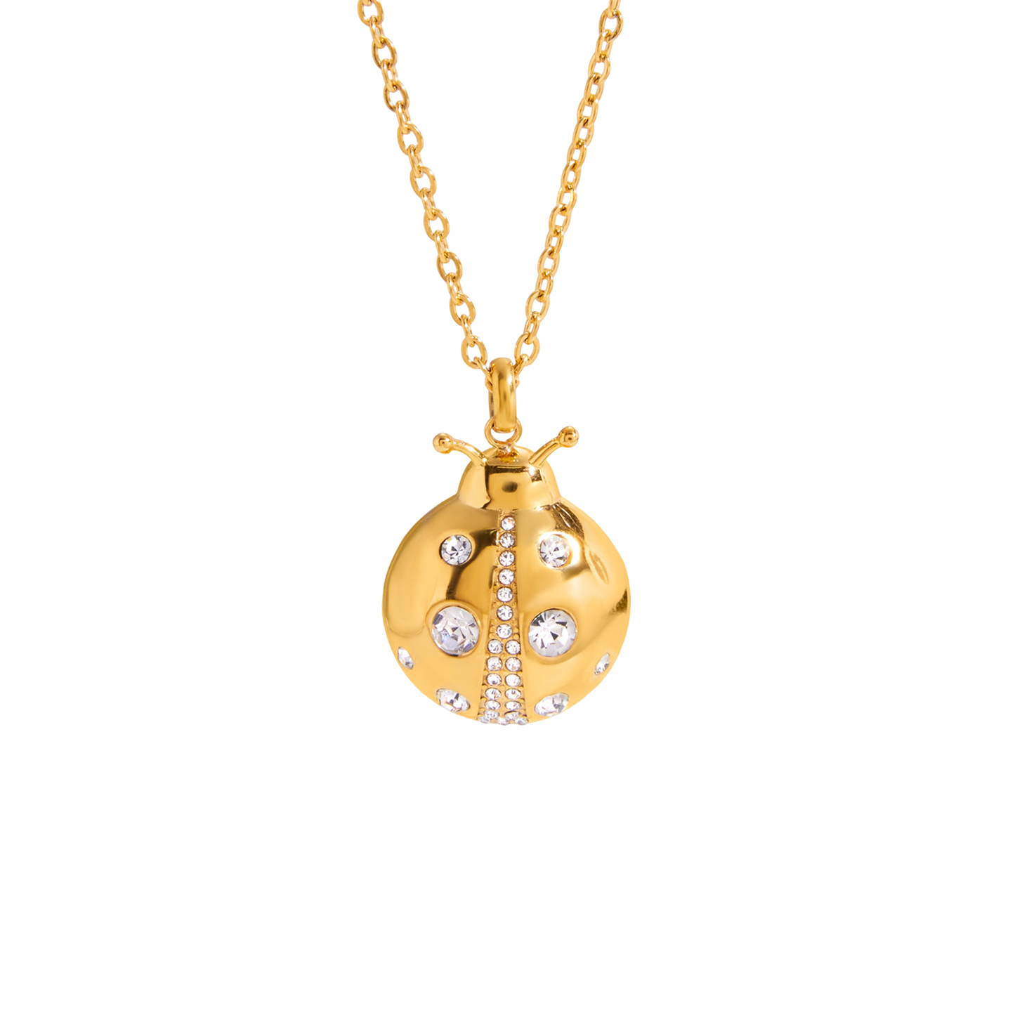 Large Gold Ladybug Necklace