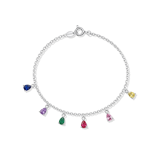 Silver Rainbow Charm Bracelet