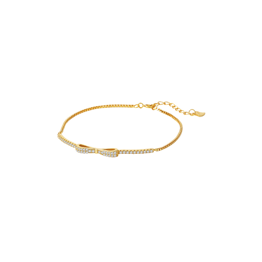 Gold Tennis Bow Bracelet