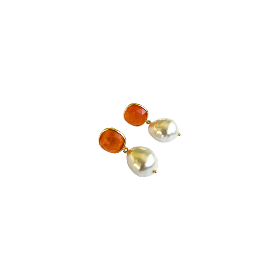 Aretes Perla Y Cristal
