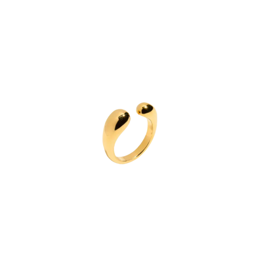 Dune Half Gold Ring | Sculpted Minimal Statement Band